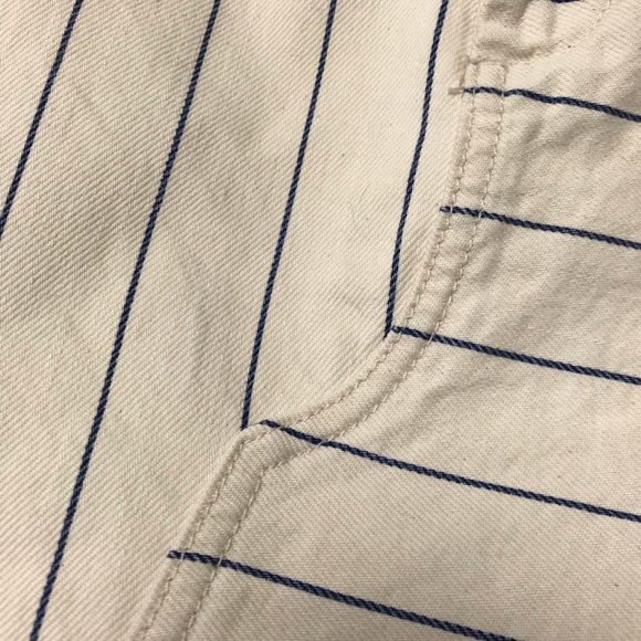 Topshop | Cream and Blue Stripe Denim Skirt - Picture 3 of 7